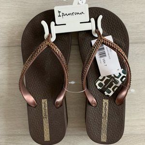 Ipanema Bronze Wedge Flip Flops